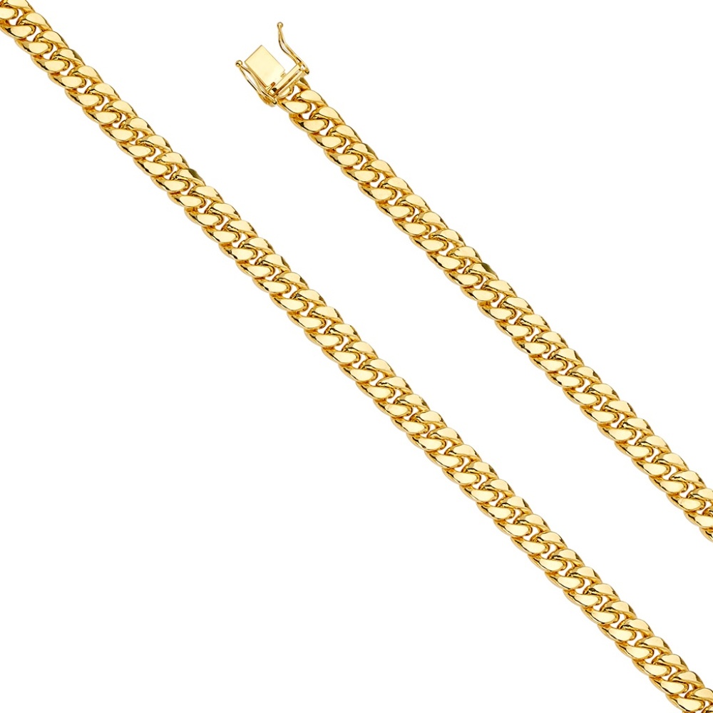 14K Yellow Gold 8.0 mm Hollow Miami Cuban - 8.5”